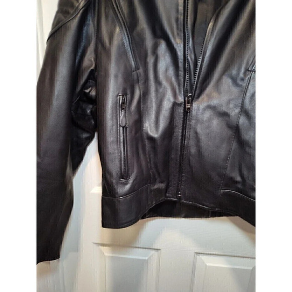 MOB Classic Series Black Leather Motorcycle Jacket Size 48 with removable lining - Picture 3 of 16